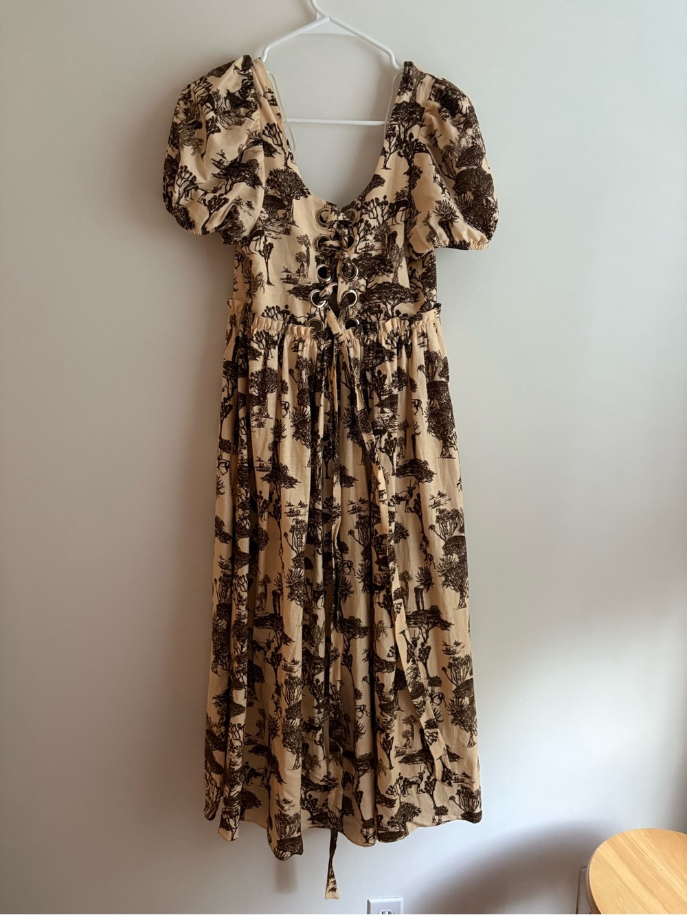 Tuckernuck Hyacinth House Brown Toile Camilla Corset Midi Dress, Size Small - Picture 6 of 9